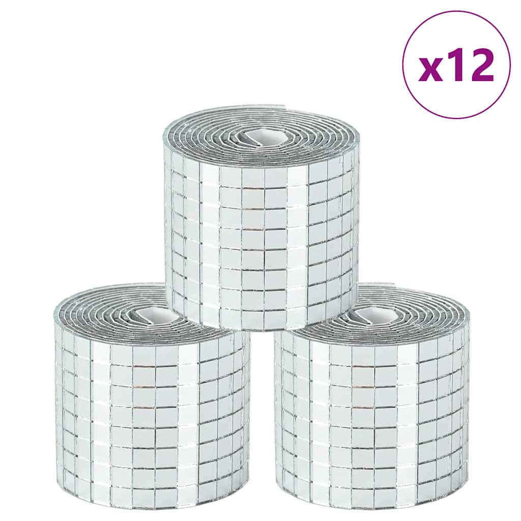 Spiegel-Mosaikfliese Geometrisch 3 pcs Silber 100 x 4 cm Glas