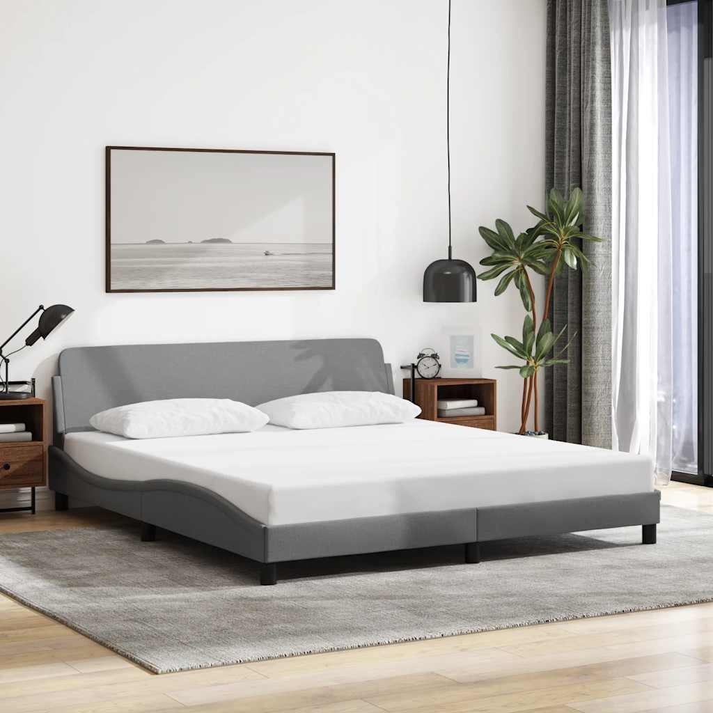 Bettgestell "Dover" Hellgrau 100x190 cm Stoff