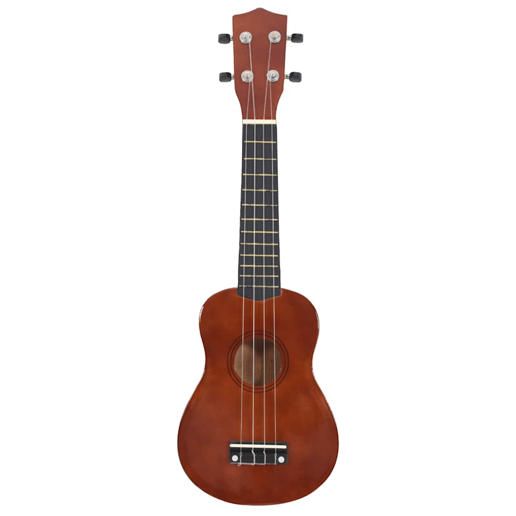 Sopran Ukulele Set für Kinder mit Tasche Dunkles Holz 21