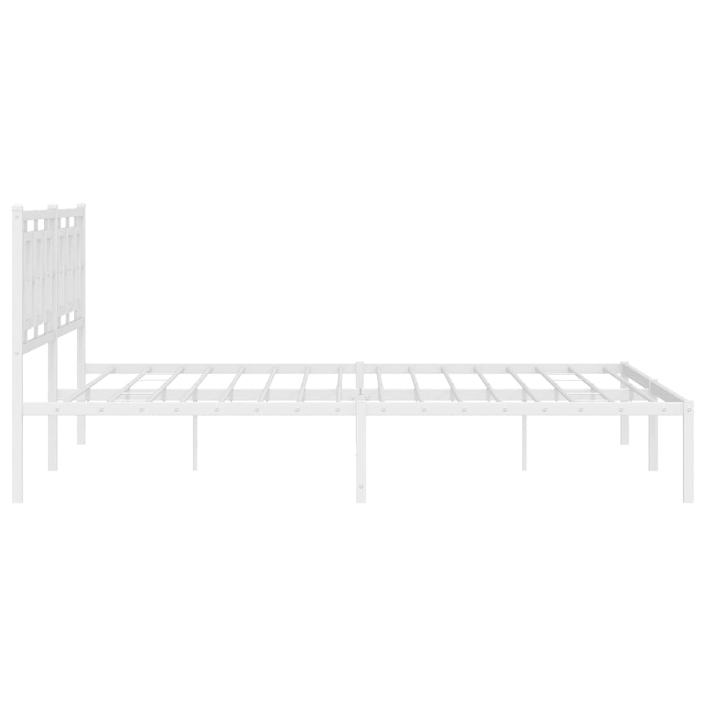 Bettgestell mit Kopf- und Fußteil Metall Weiß 180x200 cm