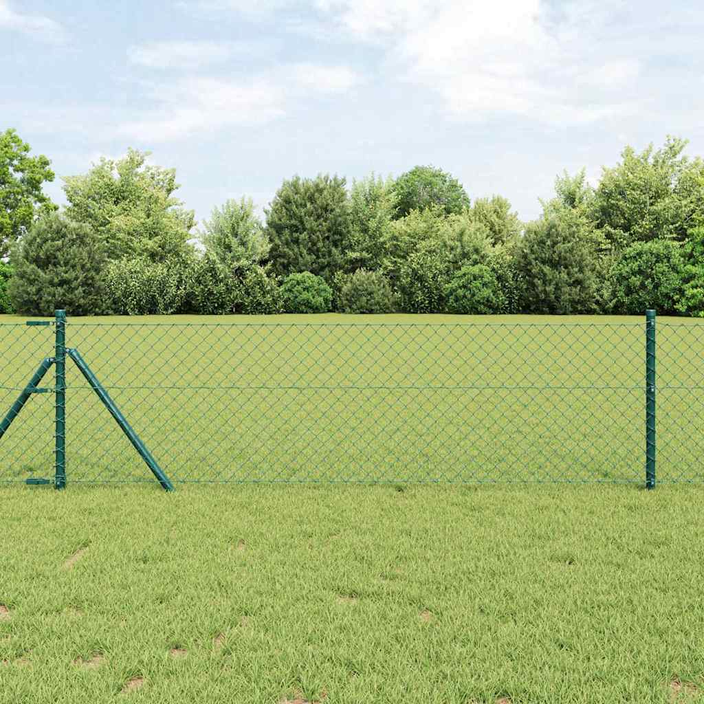 Outdoor Kettenglied-Zaun Erdfixierung 10 x 0,4 m Grün Netz