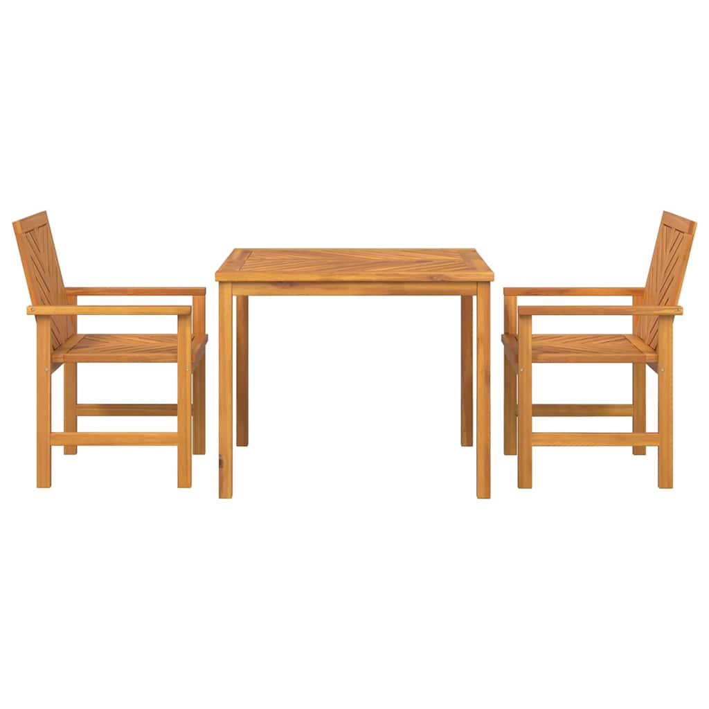 Garten Essgruppe 3 Stk. Braun Massivholz Akazie