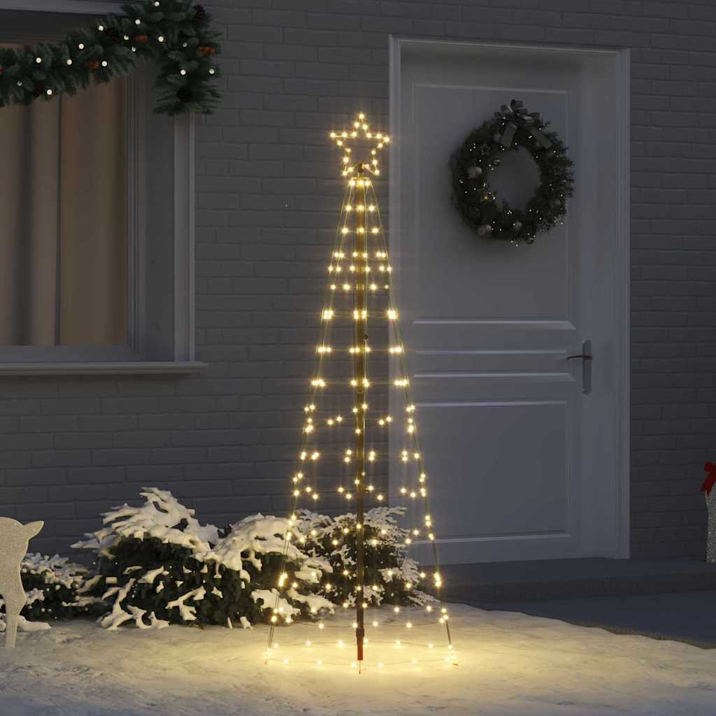 LED-Weihnachtsbaum mit Erdspießen 220 LEDs Warmweiß 180 cm