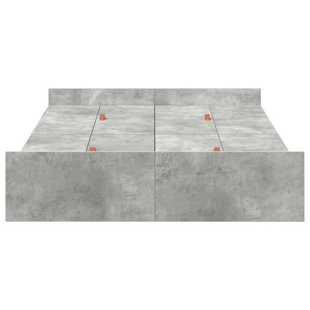 Aufbewahrungsbettgestell Weiß 200 x 200 cm Holzwerkstoff