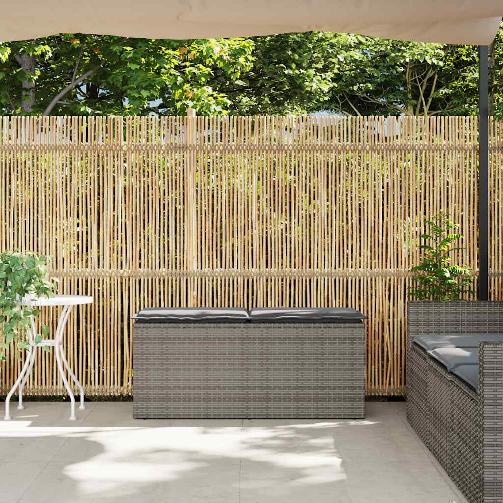 Gartenbank mit Kissen Schwarz 110x40x44 cm Poly Rattan