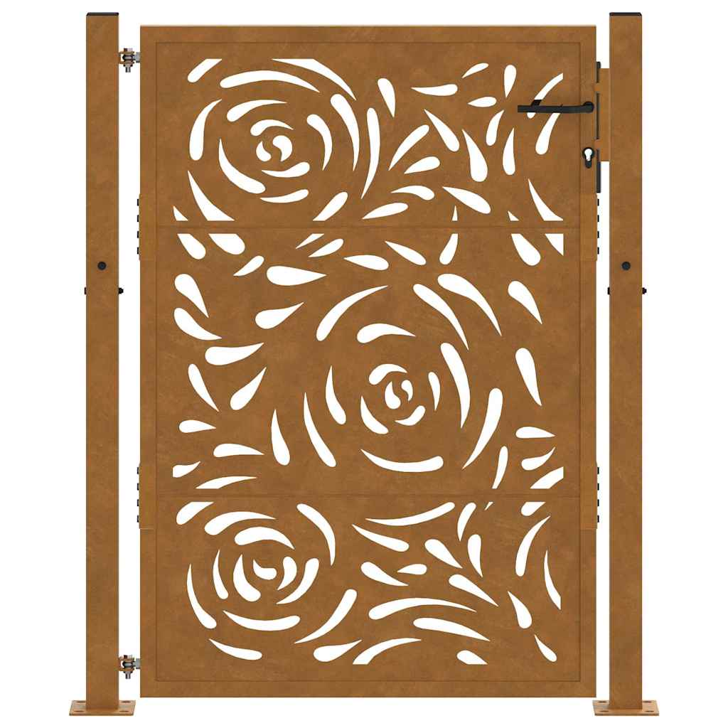 Gartentor Schwarz 100x100 cm Stahl Lichtdesign