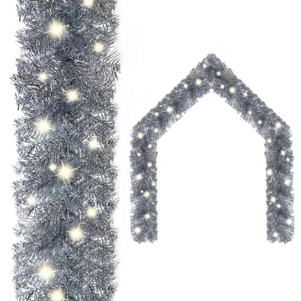 Weihnachtsgirlande mit LED 10 m Schwarz