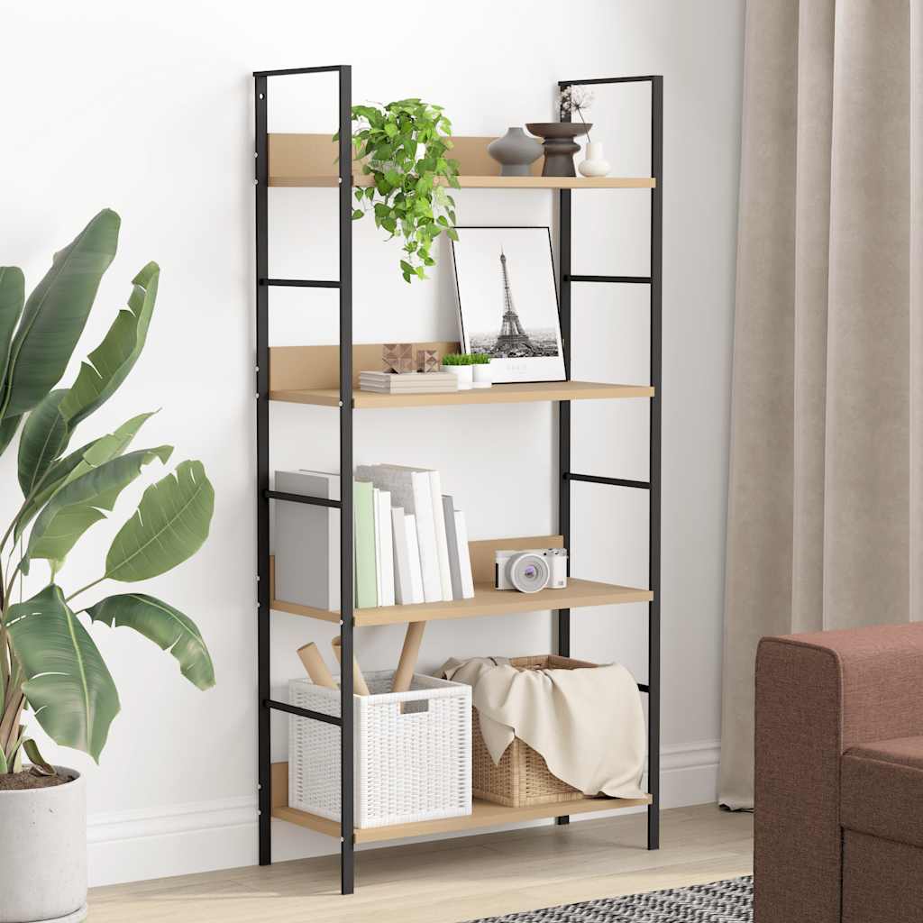 Bücherregal 3 Regalböden Schwarz 60×27,6×90,5 cm Holzwerkstoff