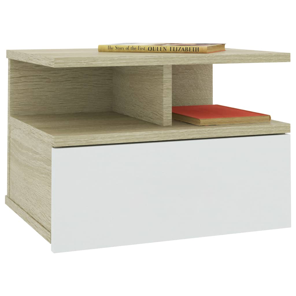 Hängender Nachttisch Weiß 40x31x27 cm Holzwerkstoff