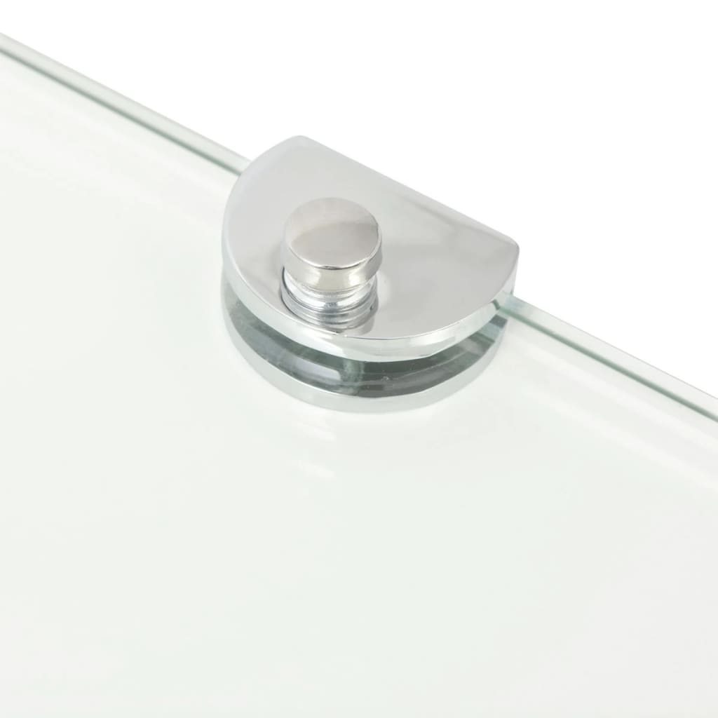 Eckablage mit Verchromten Halterungen Glas Transparent 25x25 cm