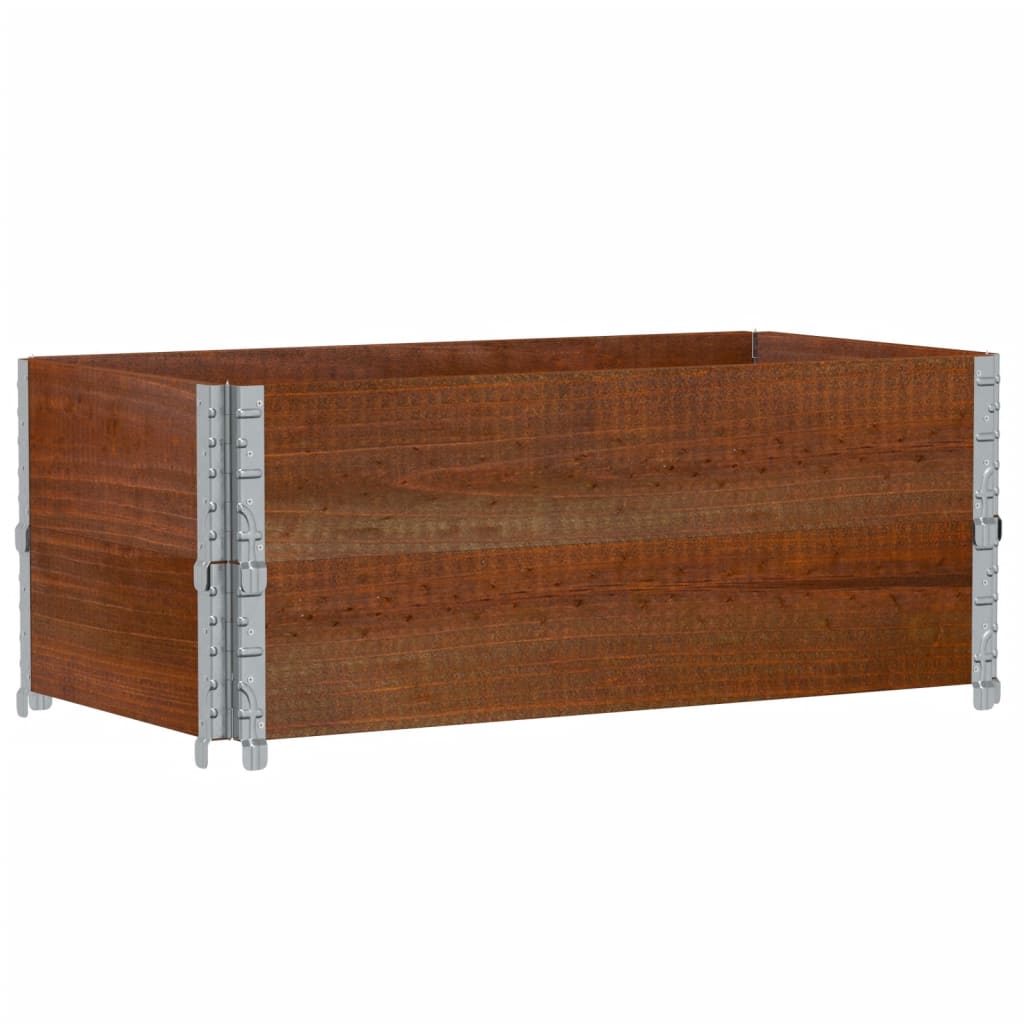 Paletten-Aufsatzrahmen Schwarz 80x60 cm Massivholz Kiefer