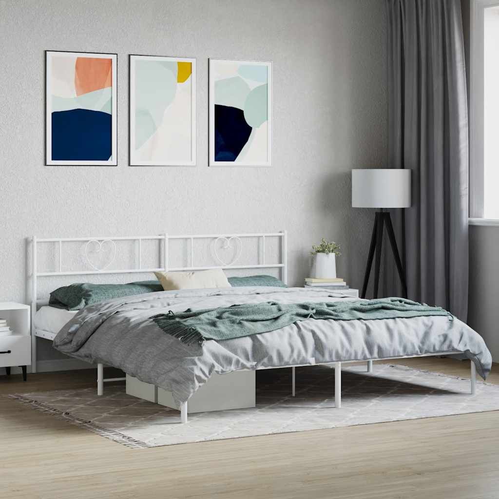 Bettgestell mit Kopfteil Metall Schwarz 100x190 cm