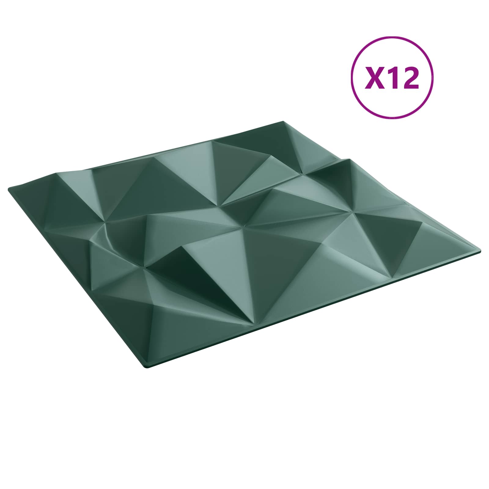 Wandpaneele 12 pcs Diamant Weiß 50 x 50 cm XPS Schaum