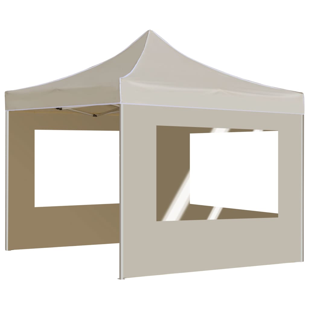 Profi-Partyzelt Faltbar mit Wänden Aluminium 3×3m Weiß