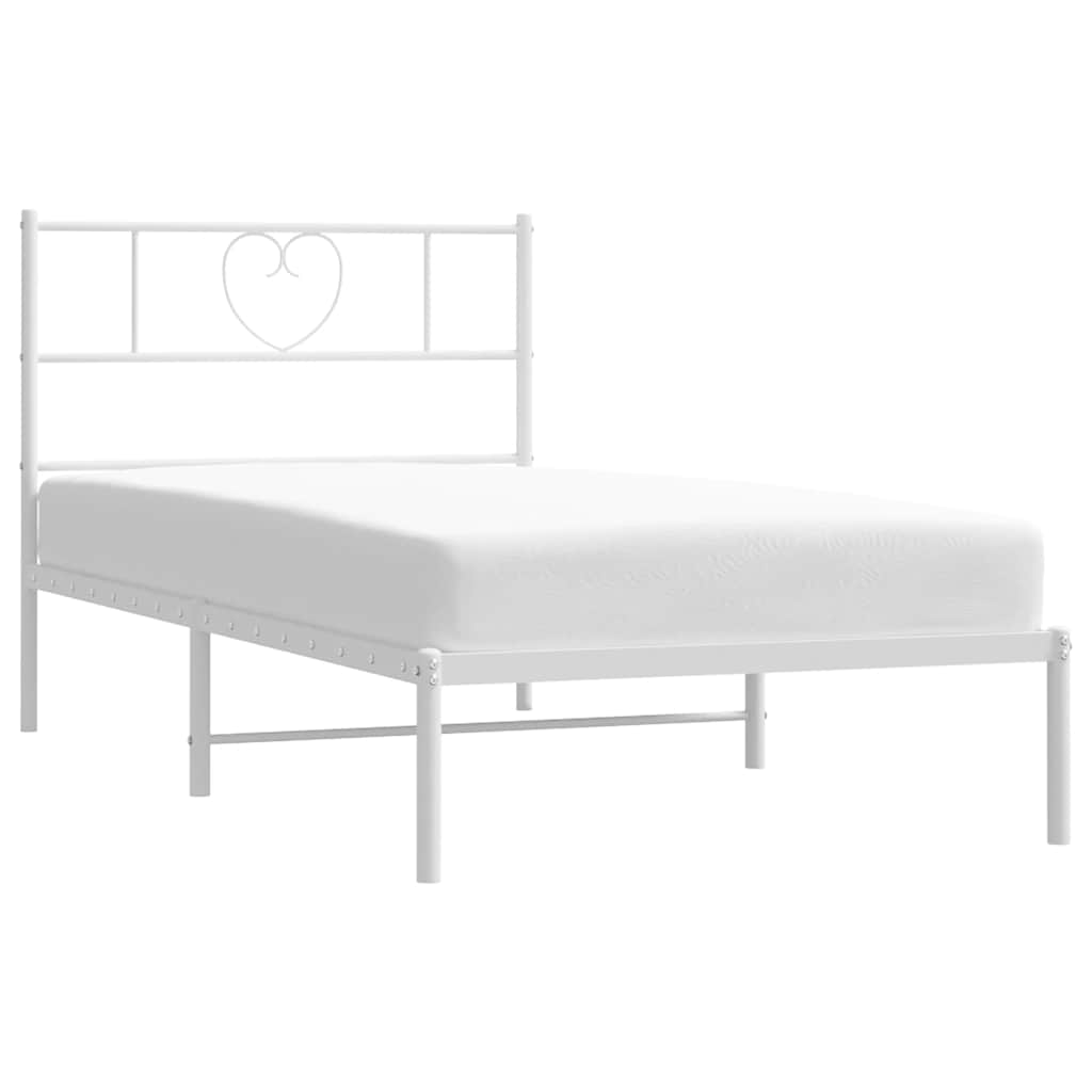 Bettgestell mit Kopfteil Metall Schwarz 100x190 cm