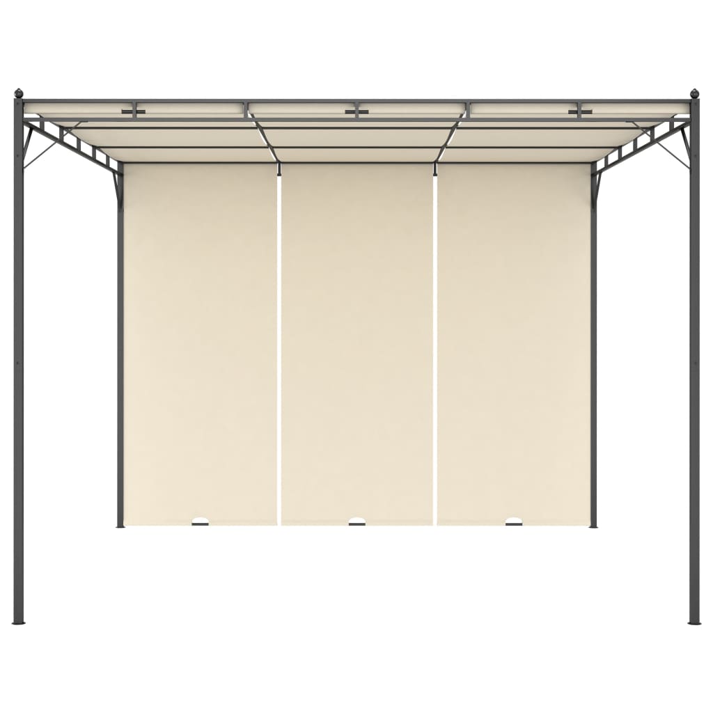Pavillon 4 x 3 x 2,3 m Grün Polyester und Stahl