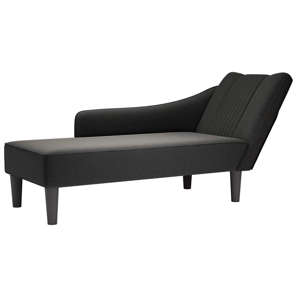 Chaiselongue mit Rechter Armlehne Hellgrau Stoff