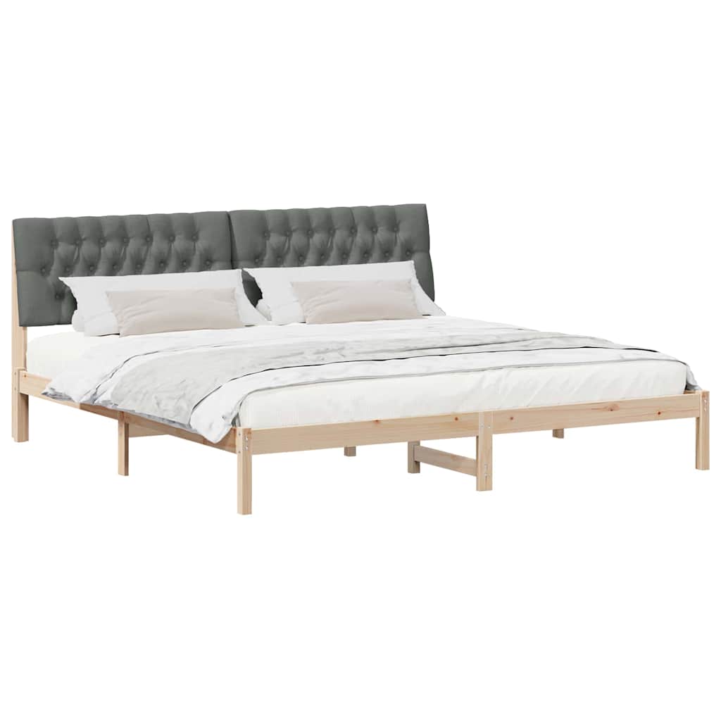 Bettgestell mit gepolstertem Kopfteil Braun 200 x 200 cm