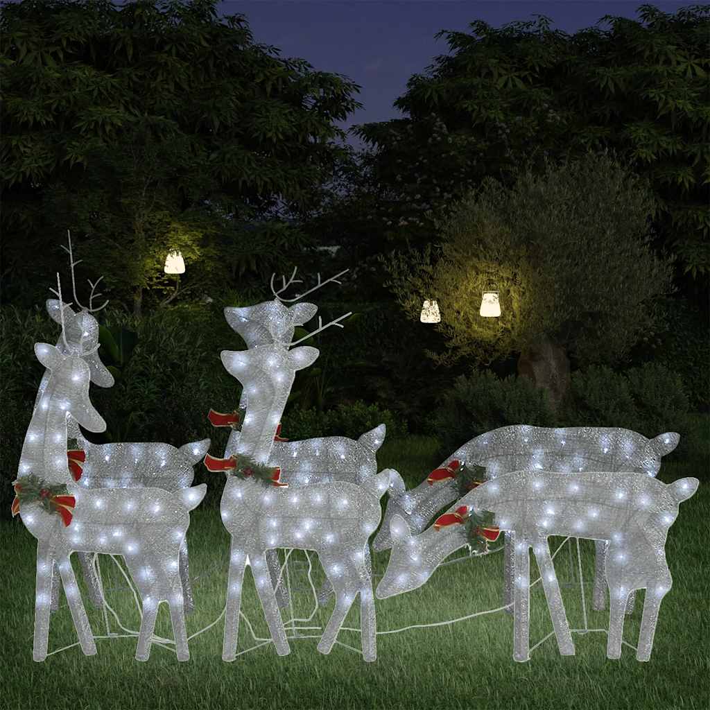 Weihnachtsdeko LED Rentiere 270x7x90 cm Golden Warmweiß