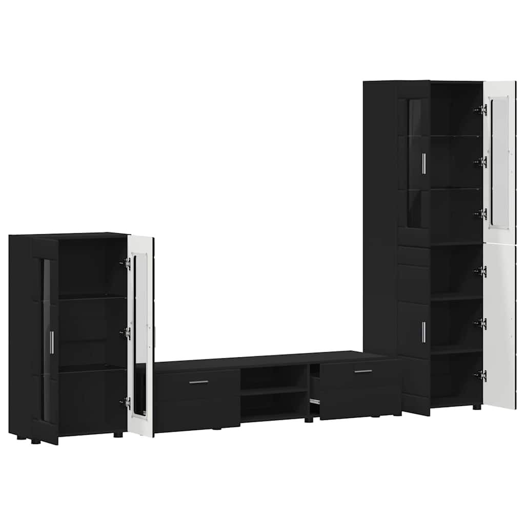 Highboard mit Regal FLORIN Weiß 60 x 35 x 182 cm Holzwerkstoff
