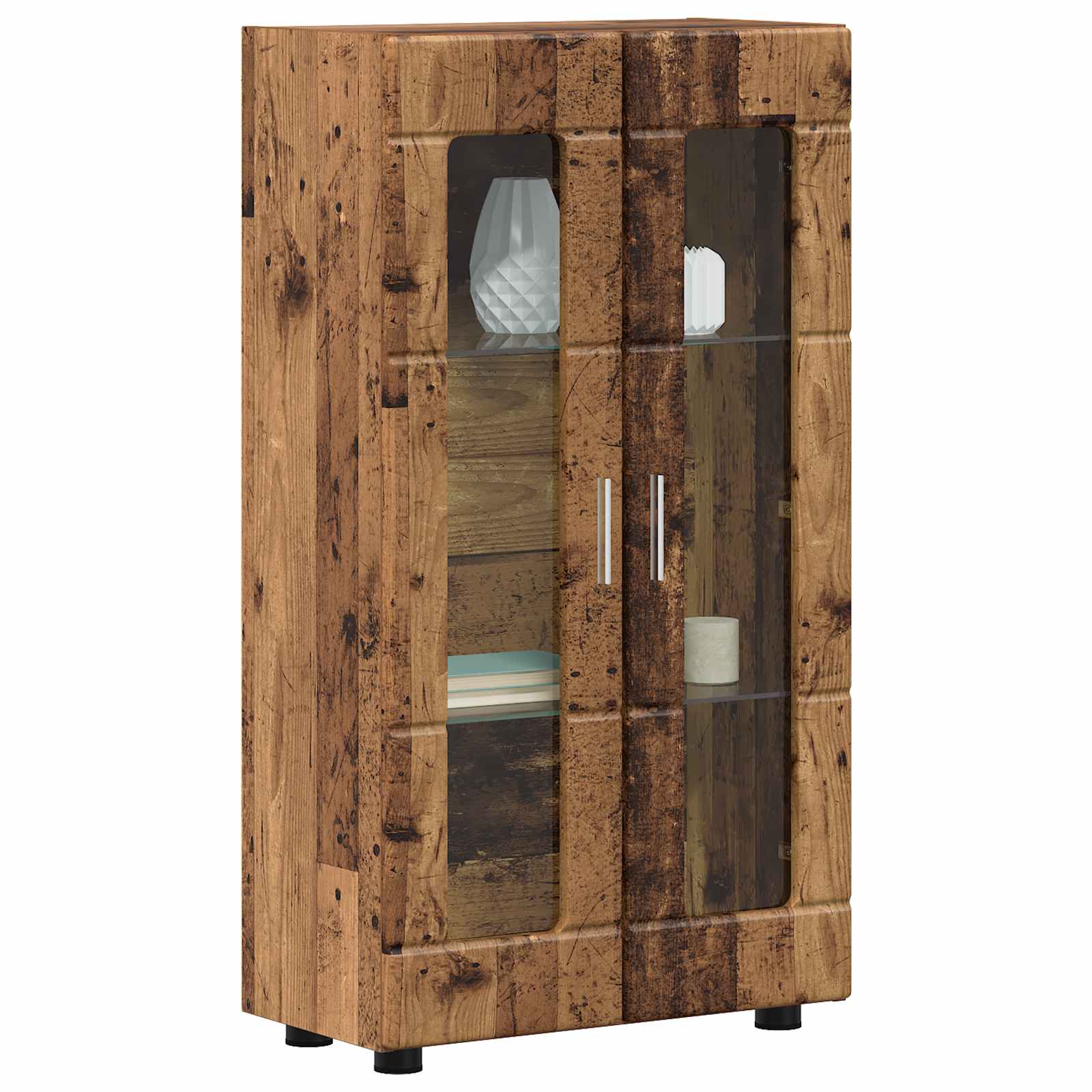 Highboard mit Regal FLORIN Weiß 60 x 35 x 182 cm Holzwerkstoff