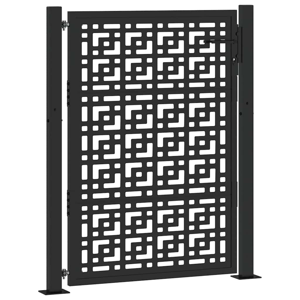 Gartentor Schwarz 100x100 cm Stahl Lichtdesign