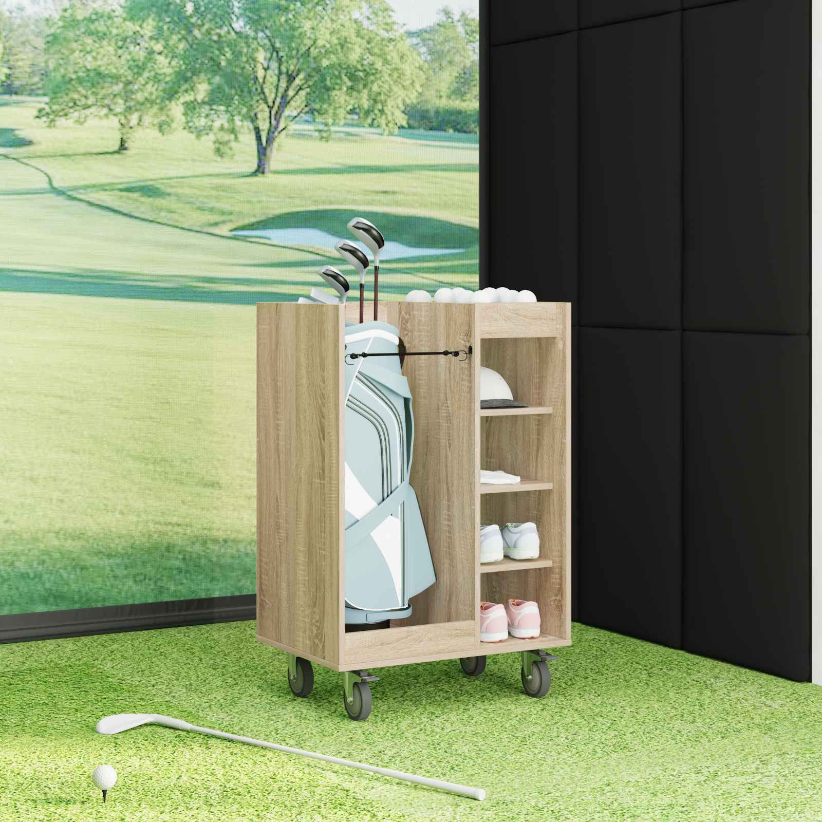 Golf Schrank Mit Rad Uni Weiß 65 x 45 x 98 cm