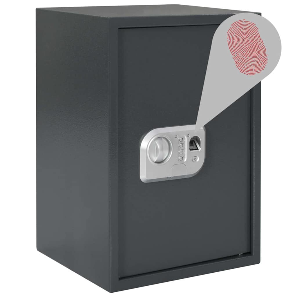 Digitaler Safe mit Schloss Dunkelgrau 31 x 20 x 20 cm Stahl