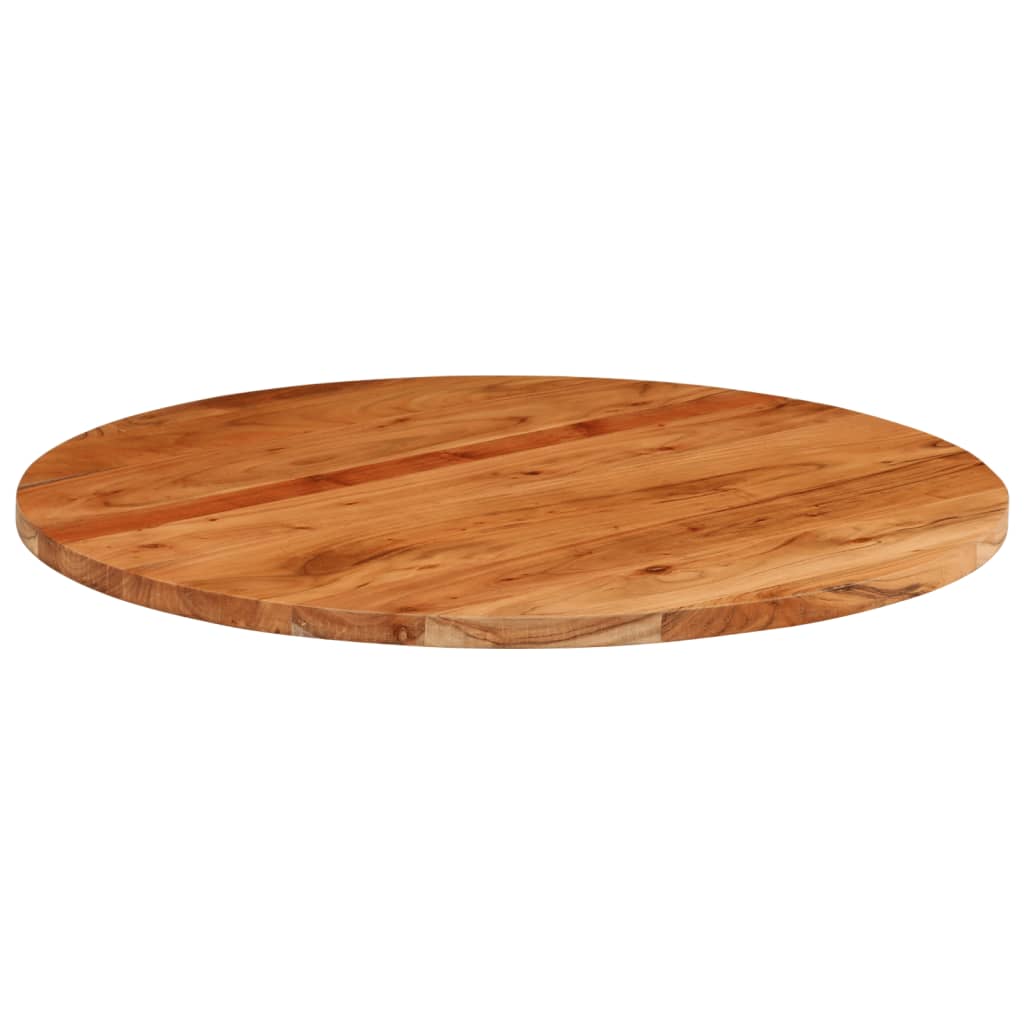 Tischplatte Ø 40x2,5 cm Rund Raues Massives Mangoholz