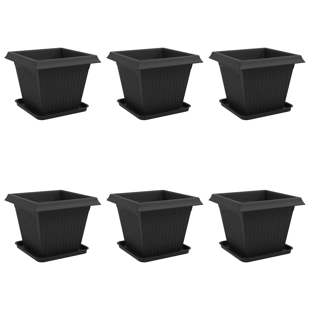 Blumentöpfe 6 pcs Ziegelrot 20 x 20 x 16 cm Kunststoff