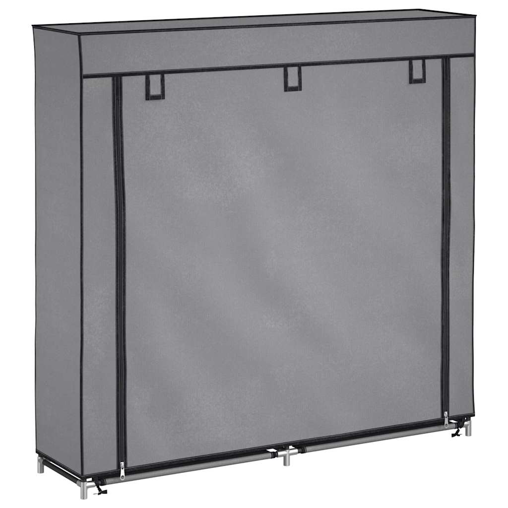 Stoff Schuhschrank mit Abdeckung 115 x 28 x 110 cm Schwarz