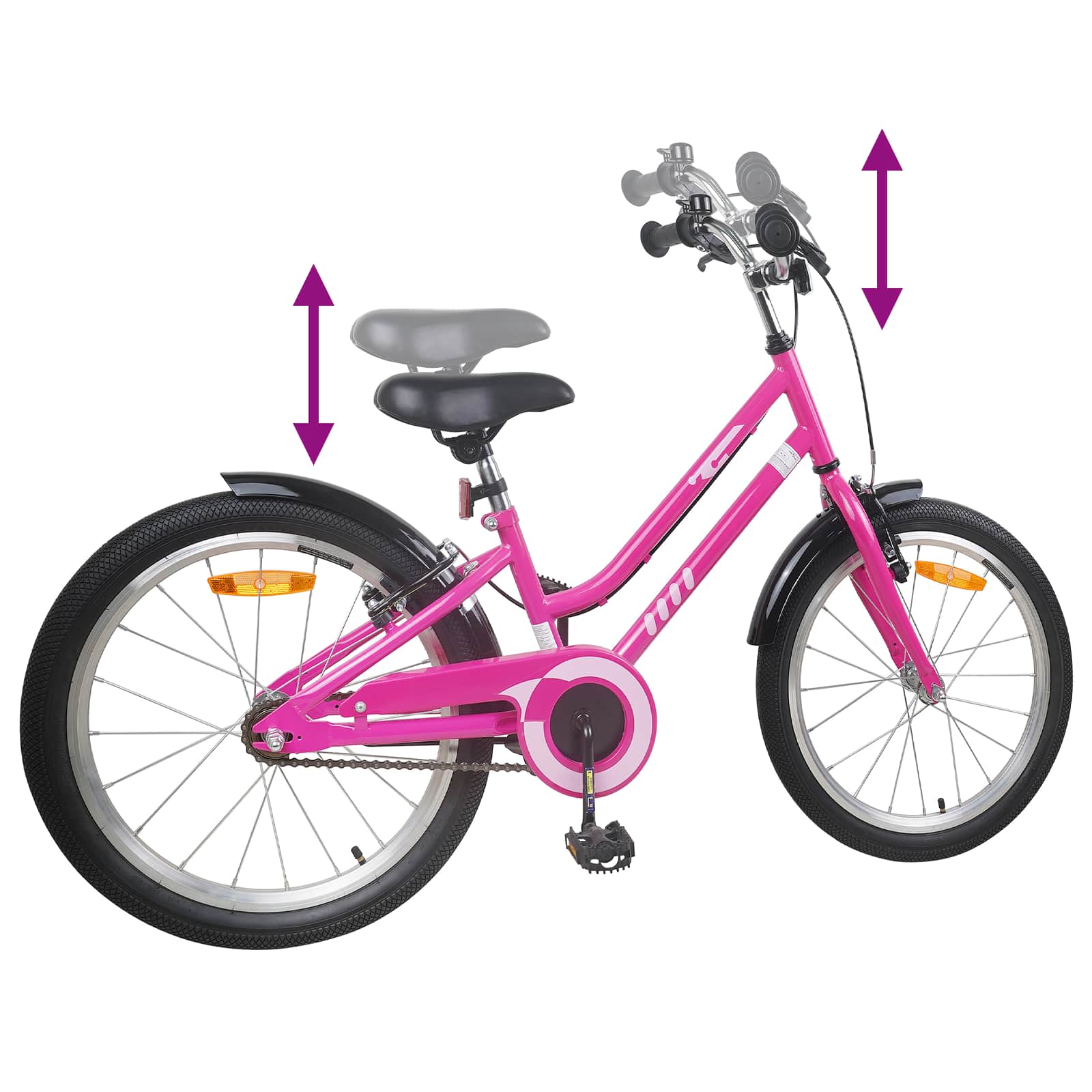 Kinderfahrrad 12 Zoll für 2-4 Jahre alt Pink Weiß