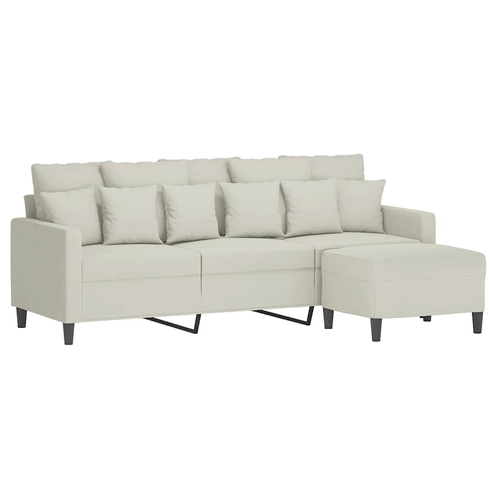 3-Sitzer-Sofa mit Hocker Rosa 180 cm Samt