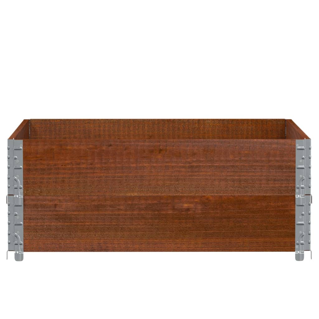 Paletten-Aufsatzrahmen Schwarz 80x60 cm Massivholz Kiefer