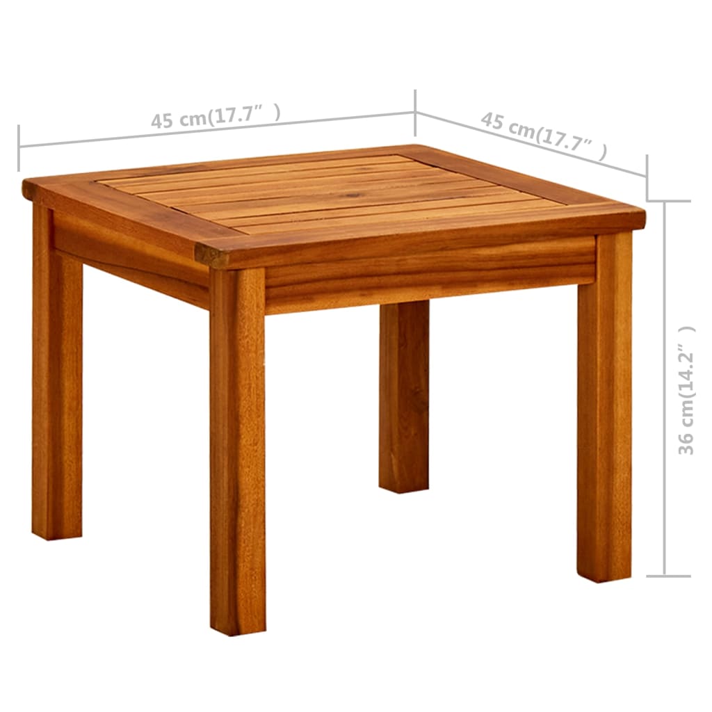 Couchtisch Helles Akazienholz 45 x 45 x 36 cm Massivholz Akazie