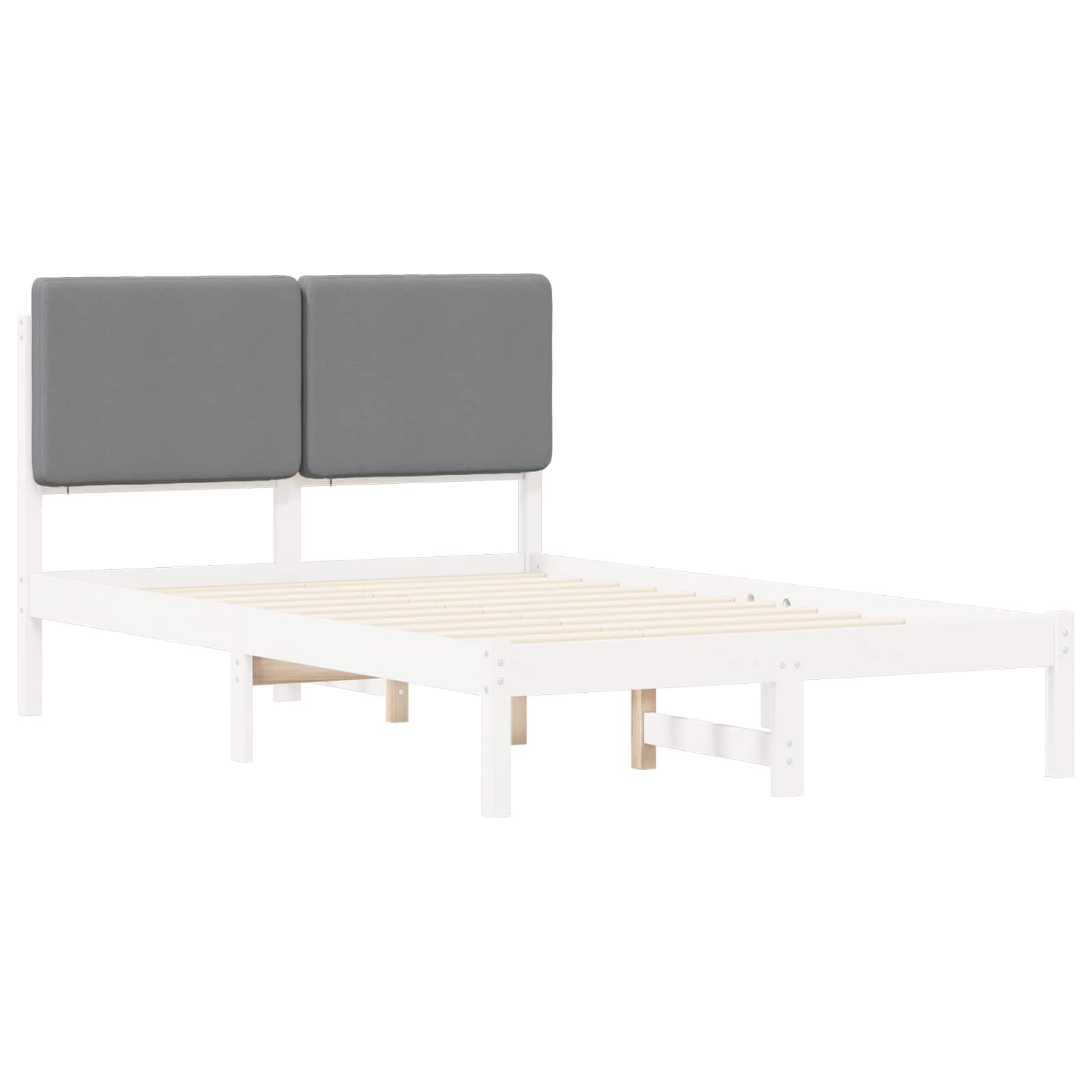 Bettgestell mit gepolstertem Kopfteil Hellgrau 200 x 200 cm