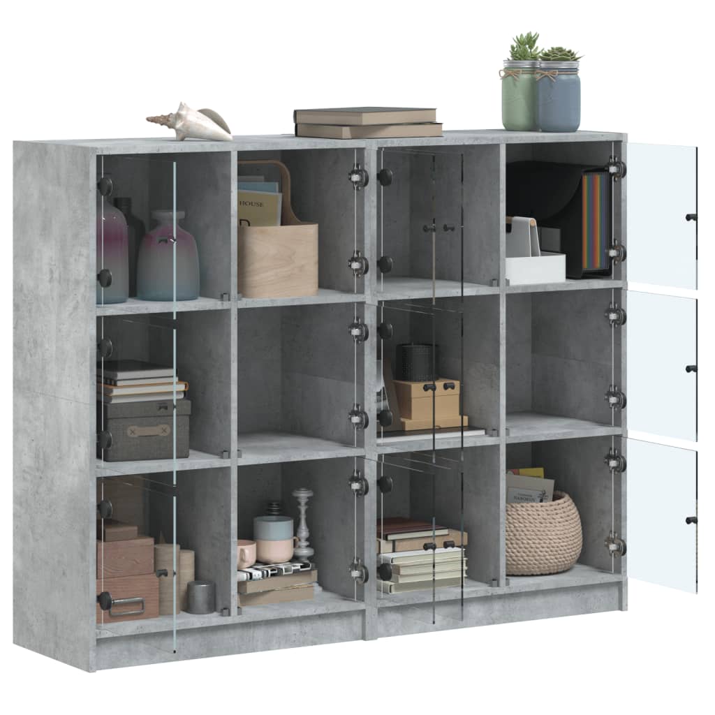 Bücherregal mit Türen Weiß 136x37x109 cm Holzwerkstoff