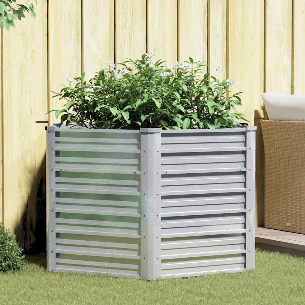 Garten-Hochbeet 129x45 cm Verzinkter Stahl Silber