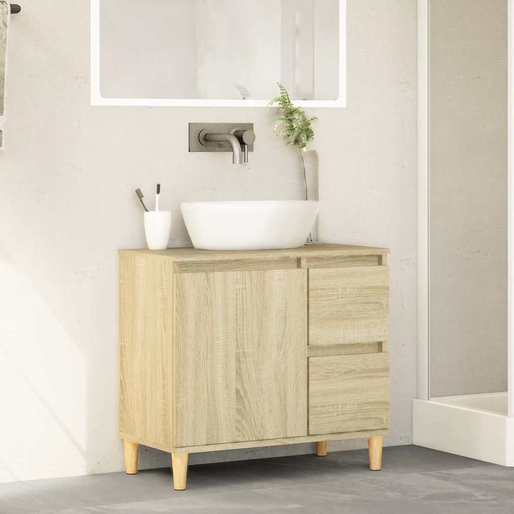 Badschrank Weiß 65x33x60 cm Holzwerkstoff
