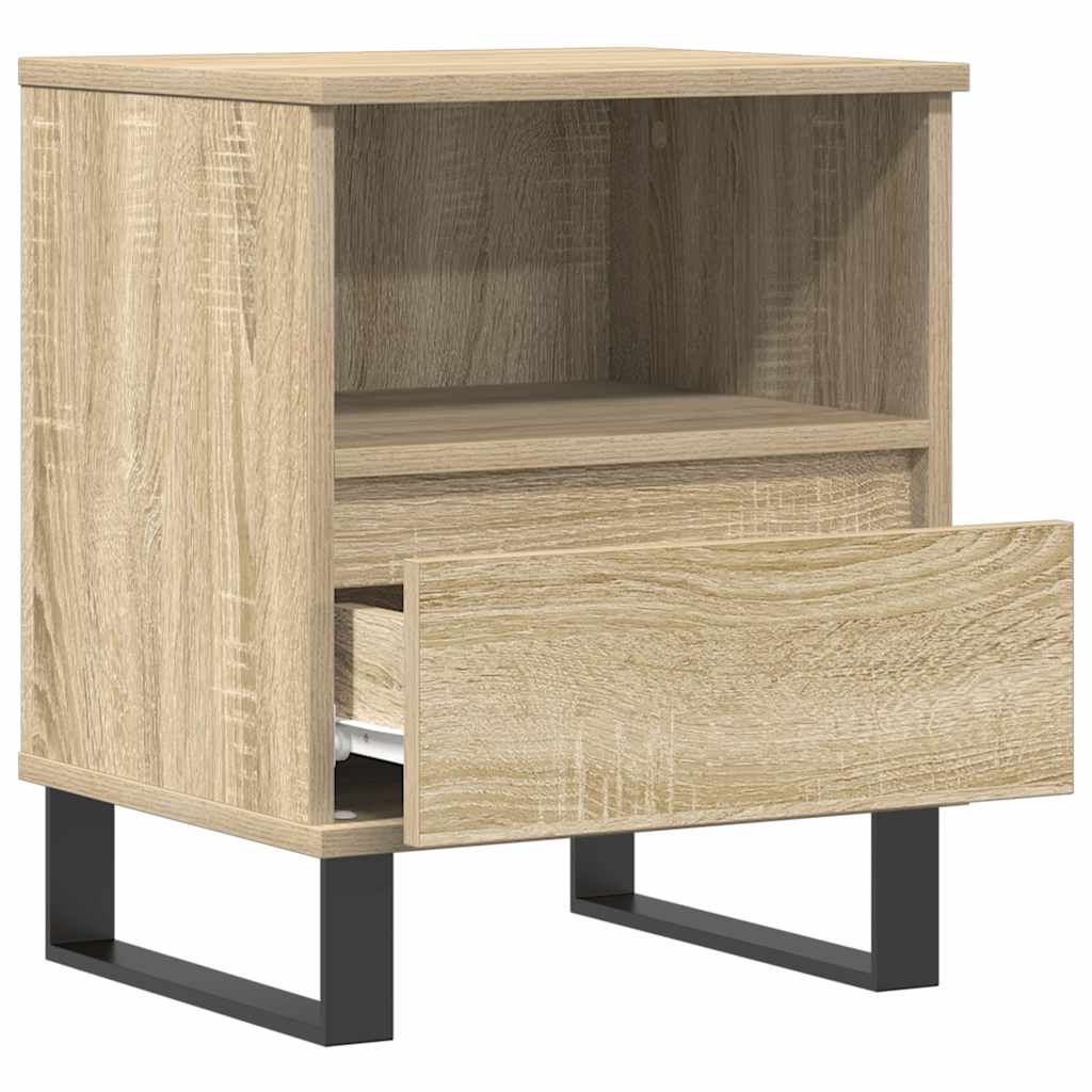 Bettschrank Schwarz Eichen-Optik 40 x 35 x 50 cm Holzwerkstoff