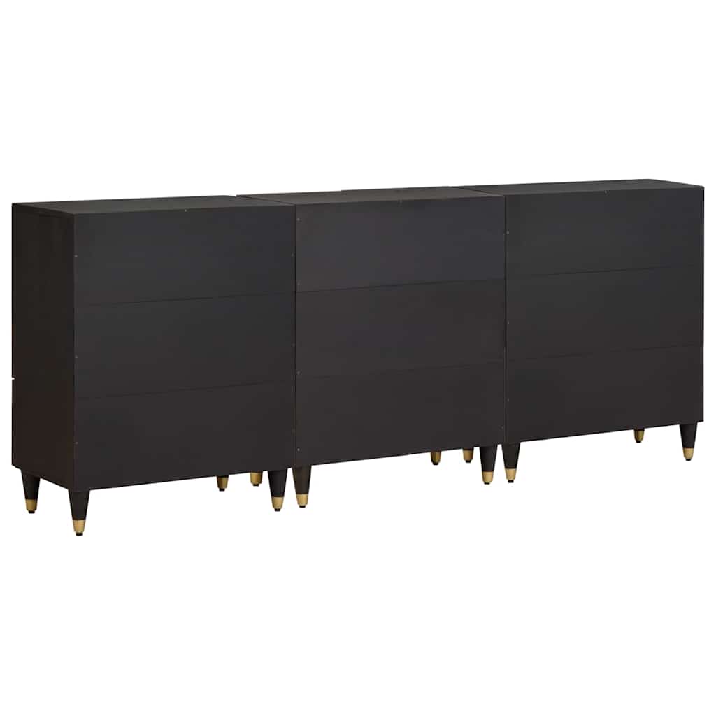 Badezimmerschrank-Set 3 pcs Grau und Gold 180 x 33 x 75 cm