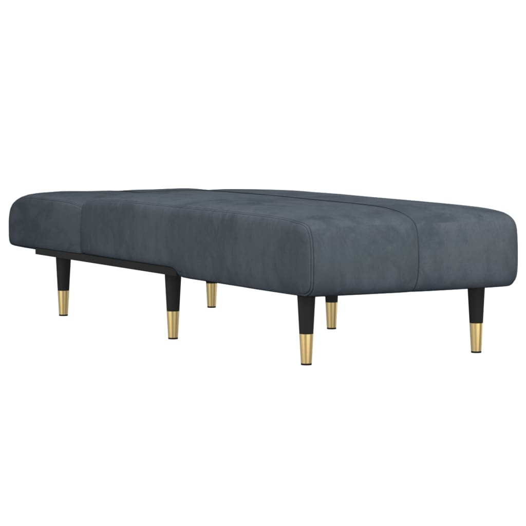 Chaiselongue Hellgrau Samt