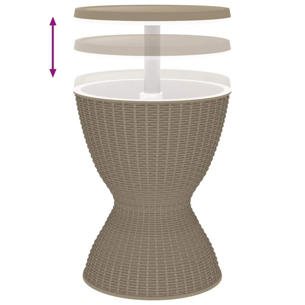3-in-1 Tisch mit Eiskühler Schwarz Polypropylen