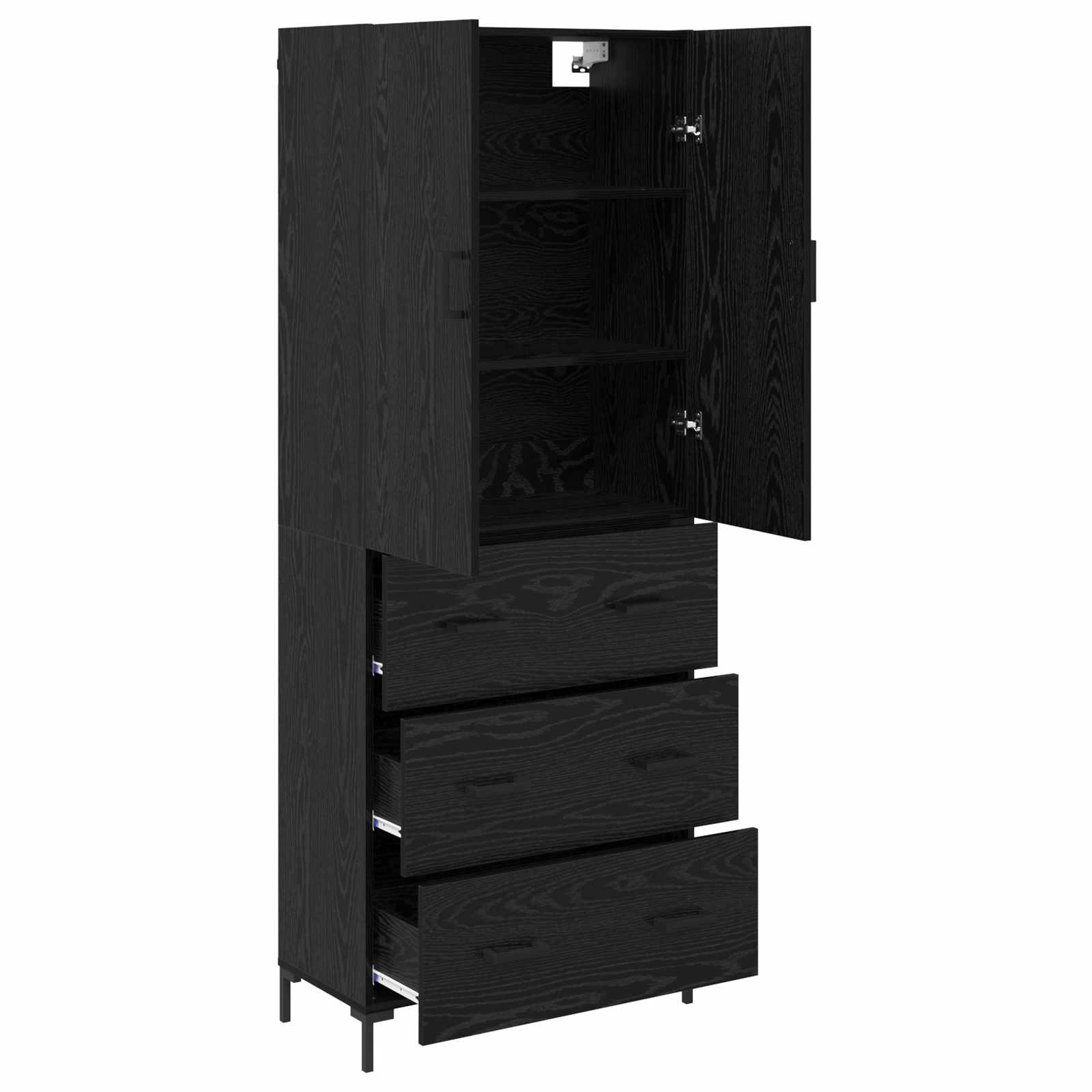 Highboard Betongrau 69,5x34x180 cm Holzwerkstoff