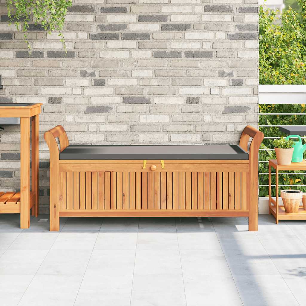 Garten-Truhenbank mit Kissen 91 cm Massivholz Akazie