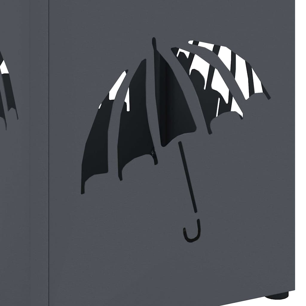 Regenschirmständer Schwarz 15,5 x 15,5 x 49 cm Stahl