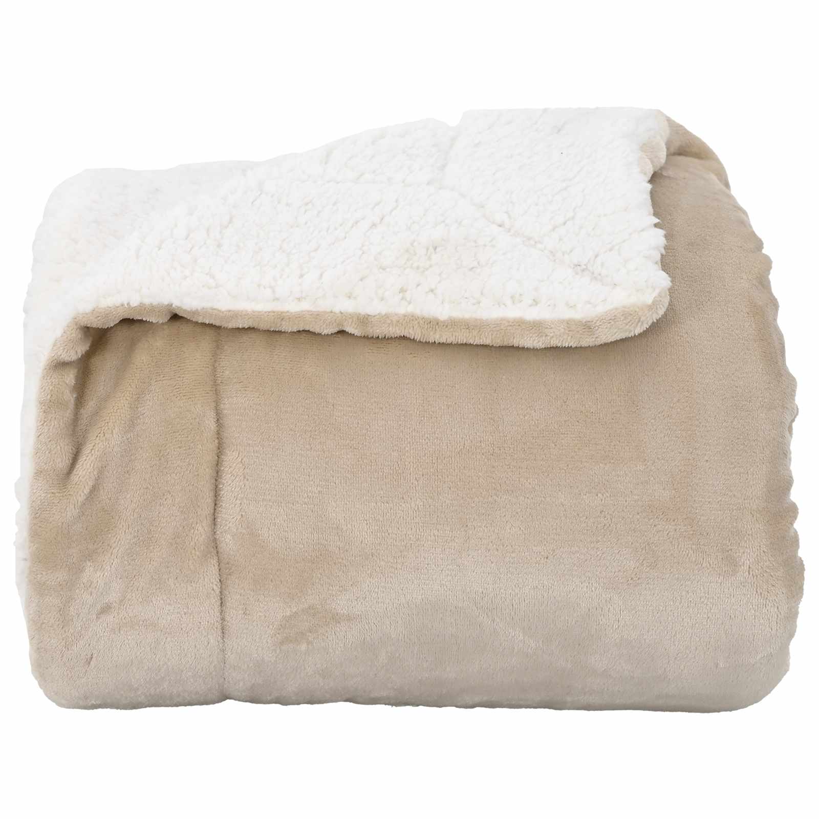 Überwurfdecke Beige 130 x 150 cm Fleece