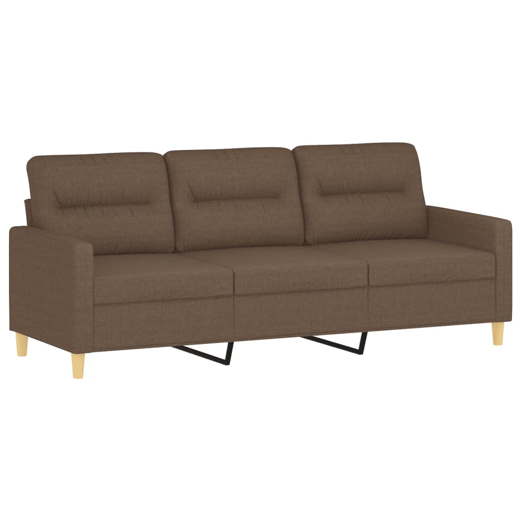 4-tlg. Sofagarnitur mit Kissen Taupe Stoff