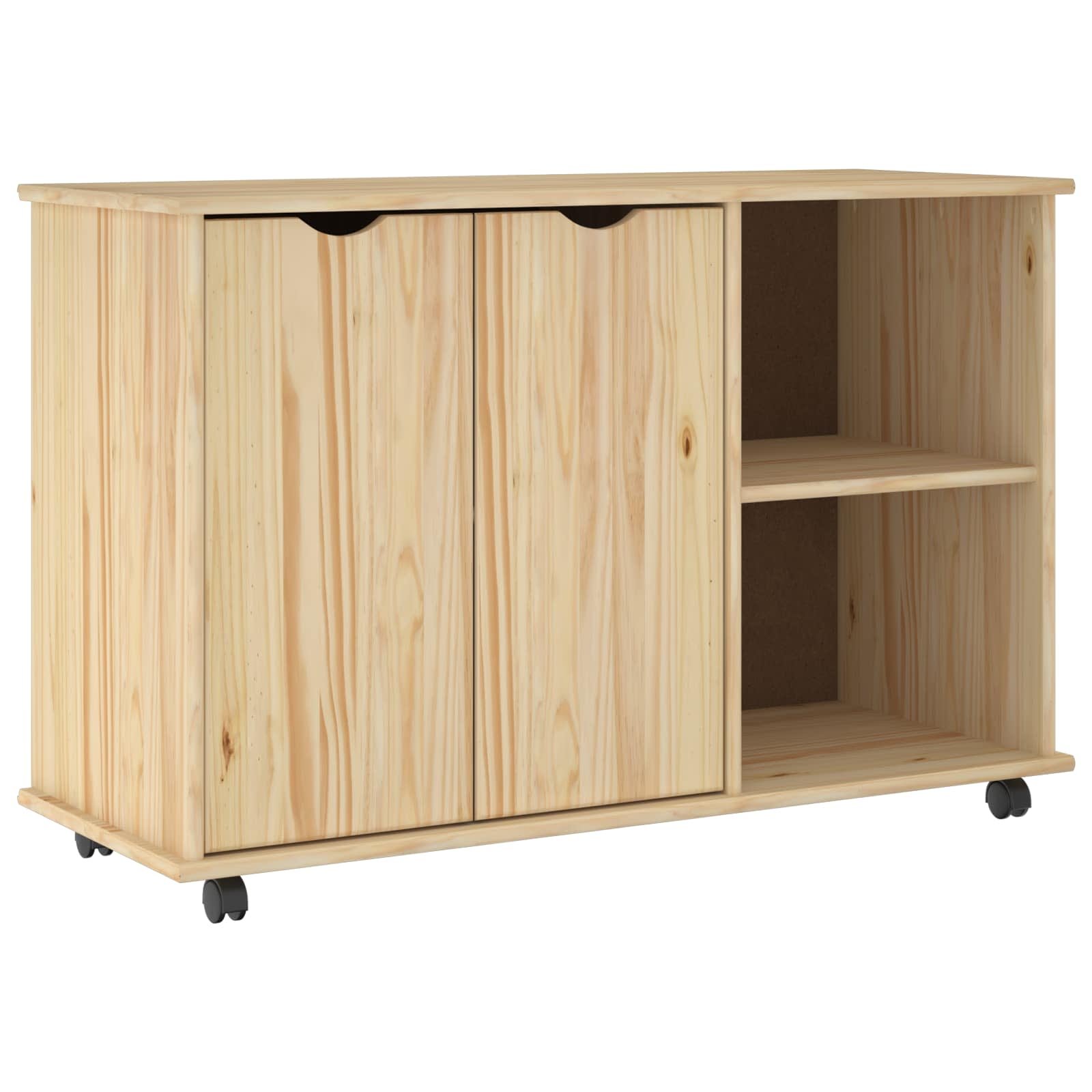 Rollschrank Honigbraun 100 x 39 x 65,5 cm Massivholz Kiefer