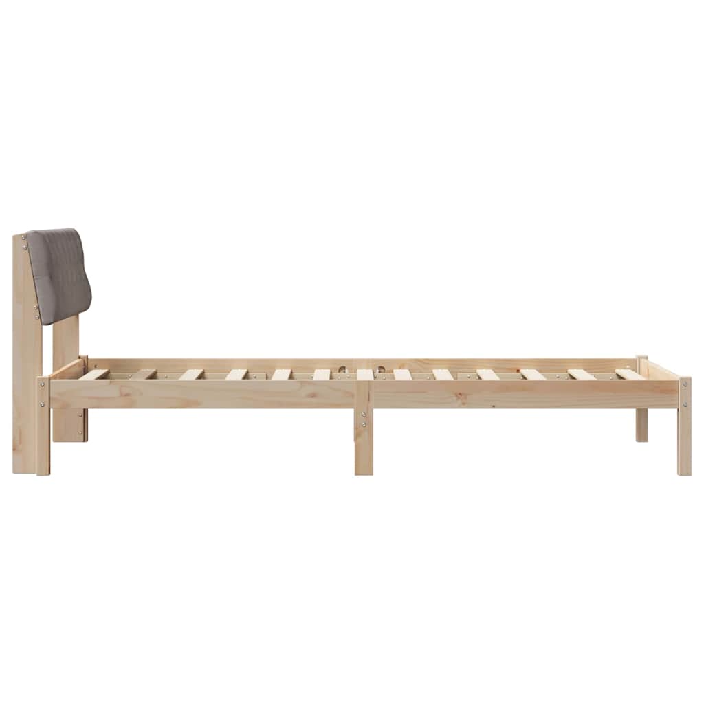 Bettgestell Braun und hellgrau 200 x 200 cm Massivholz Kiefer